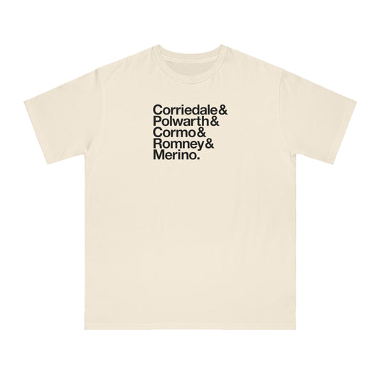 Types of Wool Organic Unisex T-Shirt