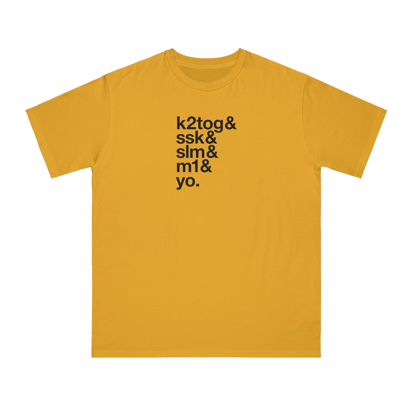 Knitting Abbreviations Organic Unisex T-Shirt