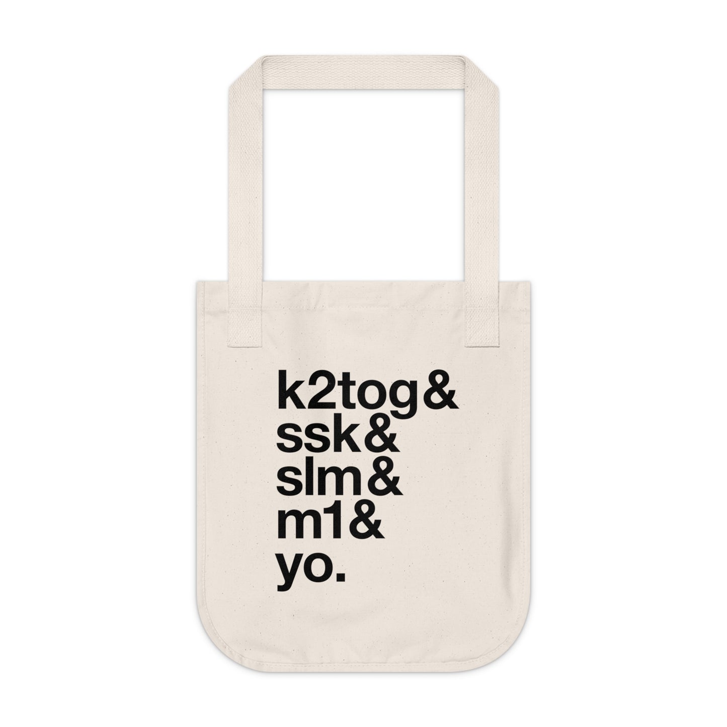 Knitting Abbreviations Organic Canvas Tote Bag
