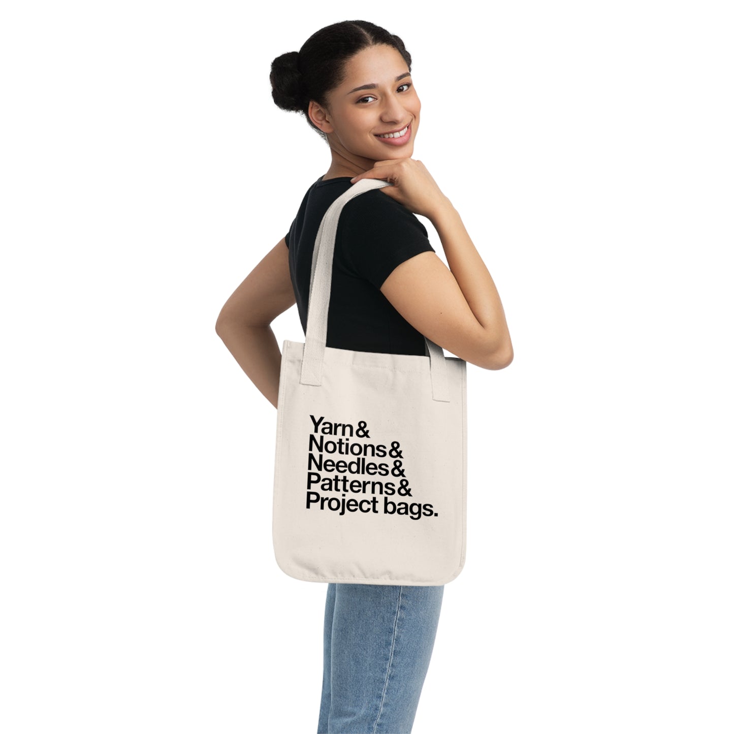 Knitting Supplies Organic Canvas Tote Bag